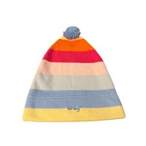 Old Navy Childrens Winter Hat M/L Pom Pom Multicolor Fleece Beanie